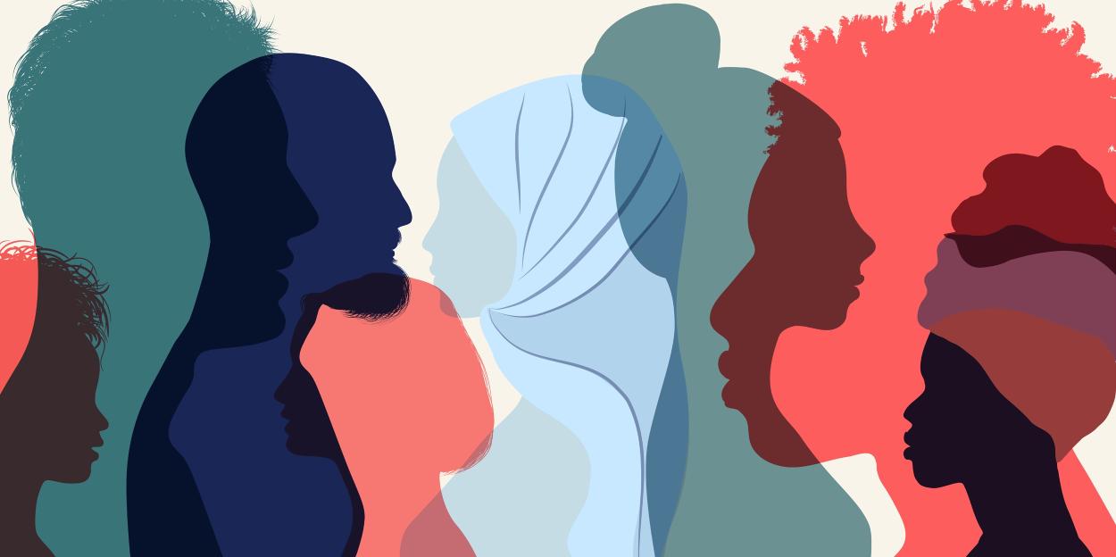 illustration of people’s heads from different cultures